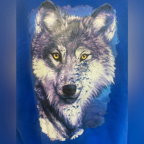 Jerzees: vintage wolf pullover - Picture 3 of 5